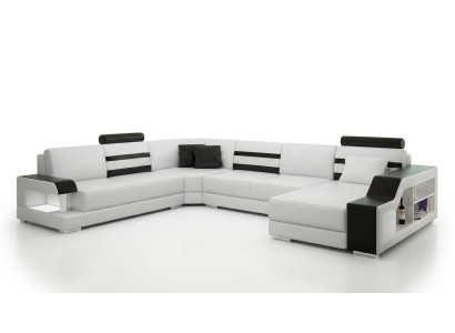 Narożnikowa kanapa Sofa Kanapa Podkładka Zestaw narożny Żywy krajobraz Skóra Desing Narożnik U kształt