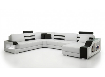 Narożnikowa kanapa Sofa Kanapa Podkładka Zestaw narożny Żywy krajobraz Skóra Desing Narożnik U kształt