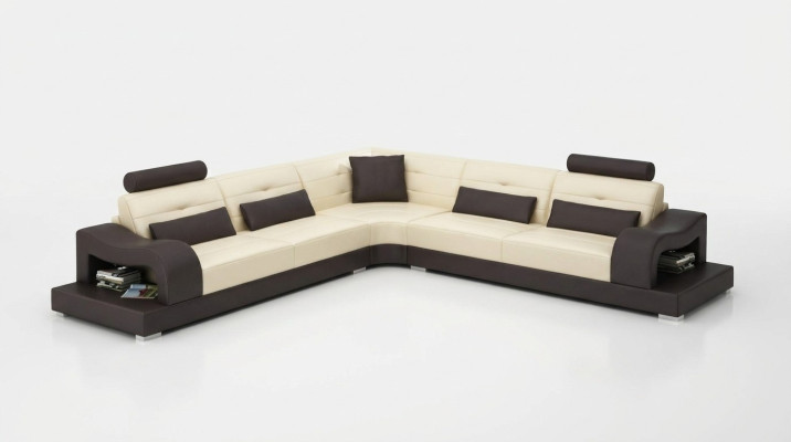 Skórzana Sofa Kanapa Żywy krajobraz L Shape Decor Design Nowoczesna Sofa Narożnik Sofy