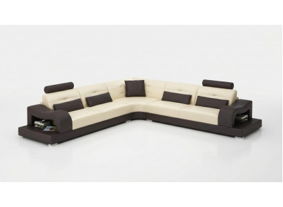 Skórzana Sofa Kanapa Żywy krajobraz L Shape Decor Design Nowoczesna Sofa Narożnik Sofy