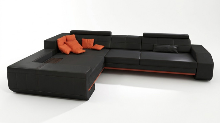 Sofa Sofa skórzana w kształcie litery L kanapa Żywy krajobraz Ustawić Design Narożnikowa kanapa