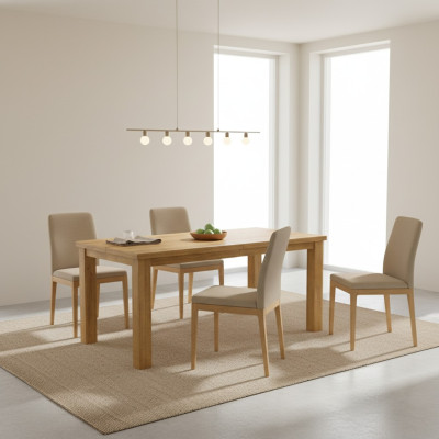 Design Stół obiadowy Design Tabela Drewno jadalnia Meble do salonu stoły 160/220
