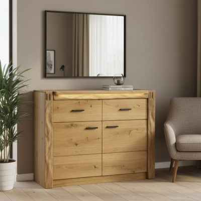 Design Kredens Komody Drewno Kredens Nowoczesny Kredens Wysoki Szafa 116cm Nowy