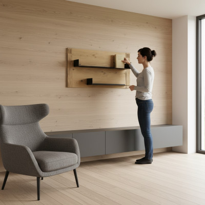 półka ścienna półka ścienna Półka Półka na książkę Jednostka ścienna Pokój dzienny Ściana Półka 116x60cm