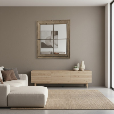 lustro ścienne rama drewniana Lustro Meble Nowość 105*105cm Szkło Rama Ściana xxl modern