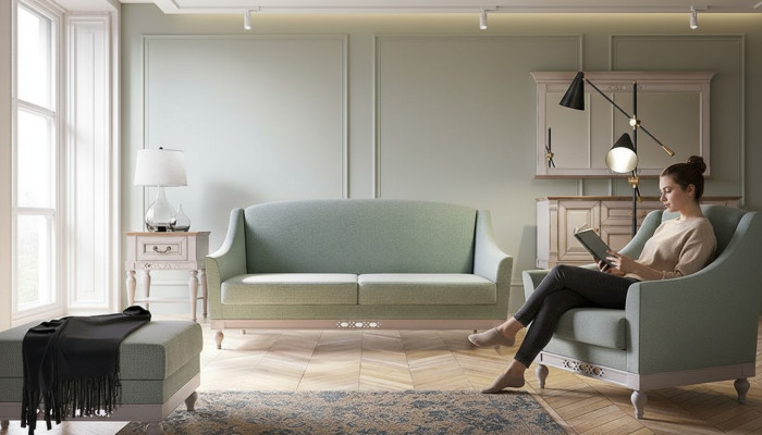 Zestaw sofowy Sofa Kanapa Podkładka Zestaw Ustawić Siedziba 311 Stołek 4-częściowy. Obcios