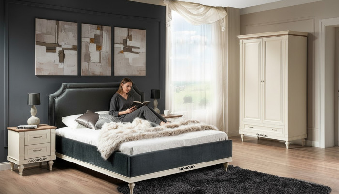 Łóżko Podkładka Design Luksusowe łóżko hotelowe Małżeństwo 140/160cm Sleep Pokój Double Włókienniczy