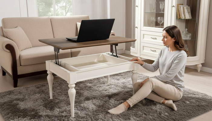 Wielofunkcyjna Kanapa Sofa Tabela Drewno Kawa Boczna Stoły Design Salon Nowość