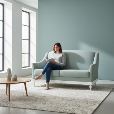 Sofa 3 miejsce siedzące Designerska Sofa Kanapa Podkładka Sofy Kanapy Materiał Włókienniczy trzyosobowy