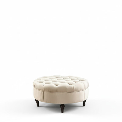 Okrągły Chesterfield Podkładka Stołek Podnóżek Ottoman Okrągły Bok Sofy Nowy