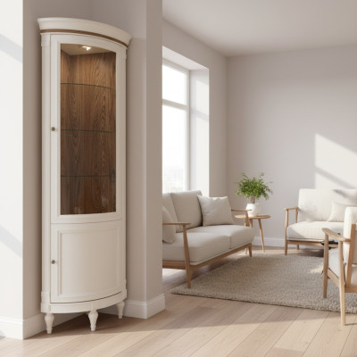 Narożnik Gablota Galota Szafa prezentuje Salon Salonowy Szafki Design Drewno Nowość