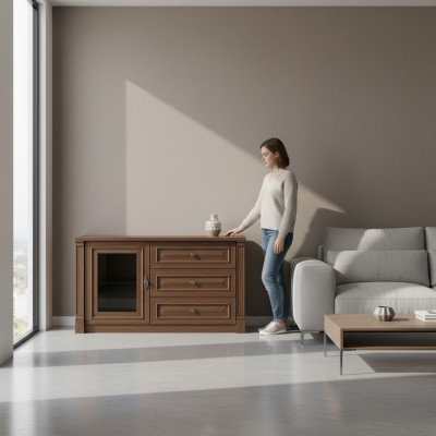 KOMODA WYSOKA SZAFKA SIDEBOARD KOMODA PROJEKTANTA SZAFY DREWNIANE LUSTRZANE LUKSUSOWE