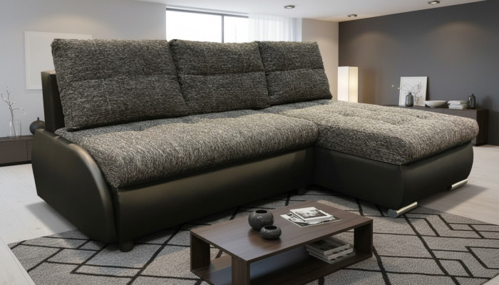 Design Narożnikowa kanapa Sofa rozkładana Sofy Funkcja łóżka Kanapa Skóra Włókienniczy Podkładka Nowość