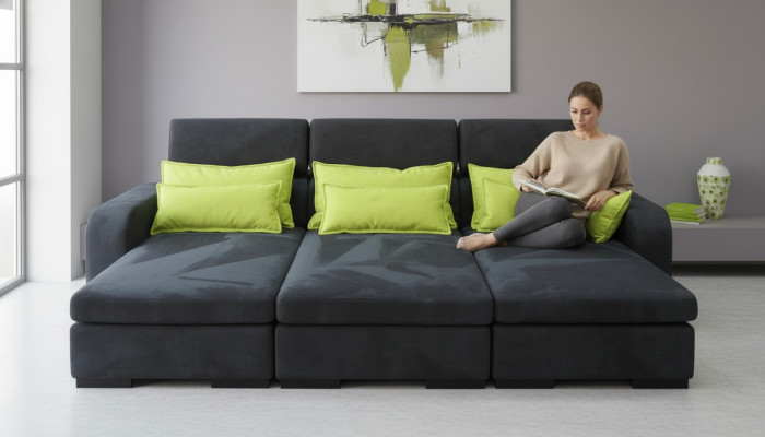 Moderm Sofa Luksusowa Włókienniczy Kanapa Sofy Podkładka 3 miejsce siedzące Kanapy Materiał Nowy xxl duży