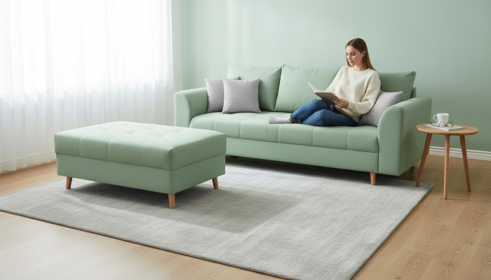Narożnikowa kanapa Sofa w kształcie litery L podkładka sofy Żywy krajobraz tkanina sofa Stołek