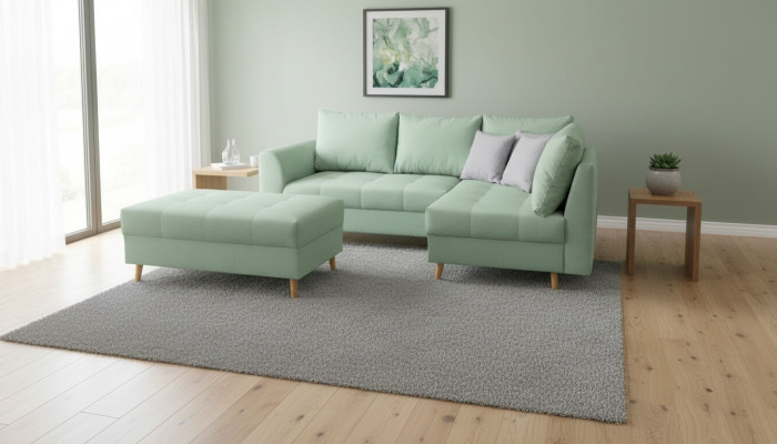 Narożnikowa kanapa Sofa w kształcie litery L podkładka sofy Żywy krajobraz tkanina sofa Stołek