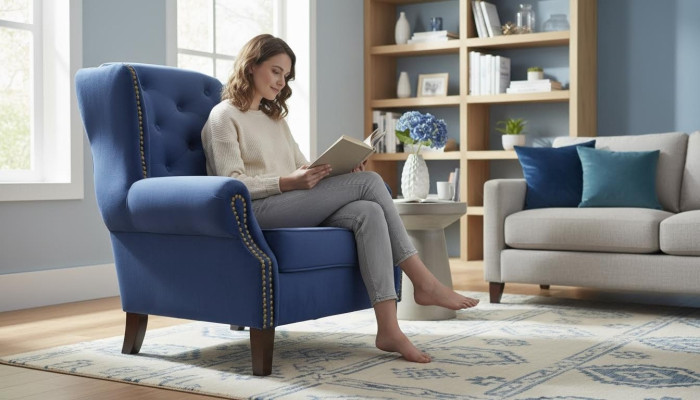 Fotel TV Sofa 1 miejsce siedzące Kanapa Designer Włókienniczy Sofy Podkładka na uszyFotel