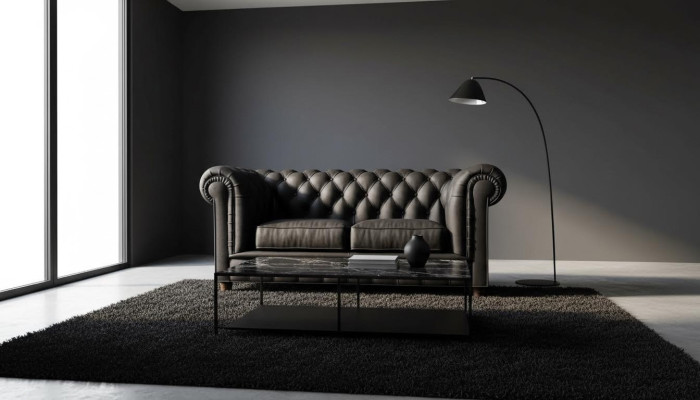 Designerska Sofa Chesterfield 2-osobowa Kanapa Podkładka Skóra Sofy Salon