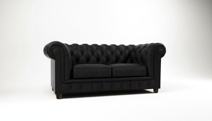 Designerska Sofa Chesterfield 2-osobowa Kanapa Podkładka Skóra Sofy Salon