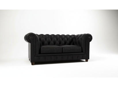 Designerska Sofa Chesterfield 2-osobowa Kanapa Podkładka Skóra Sofy Salon