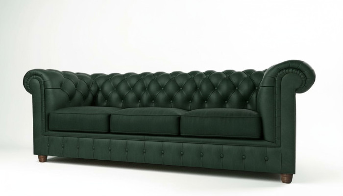 Chesterfield Couch Sofa Podkładka 3 miejsce do siedzenia Kanapy Siedziba Ustawić Sofy Green