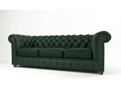 Chesterfield Couch Sofa Podkładka 3 miejsce do siedzenia Kanapy Siedziba Ustawić Sofy Green
