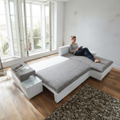 Projekt sofy rozkładanej Narożnikowa kanapa w kształcie litery L Funkcja łóżka włókienniczego Couch Sofas Materiał