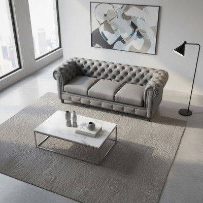 Designerska Sofa 3 miejsce do siedzenia Chesterfield Couch Podkładka Sofy Kanapy Trzyosobowa Siedziba