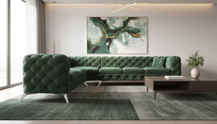 Chesterfield Design Narożnikowa kanapa Sofa Couch Design Couches Podkładka Zestaw narożny