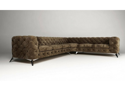 Aksamit Narożnikowa kanapa Chesterfield Sofa Zestaw Tapicerowany Kanapa Żywy krajobraz