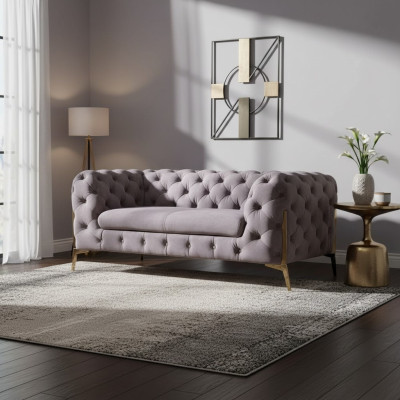 Design Chesterfield Sofa 2-miejsce do siedzenia Sofa Podkładka Włókienniczy Sofy Aksamit Nowa Dwuosobowa