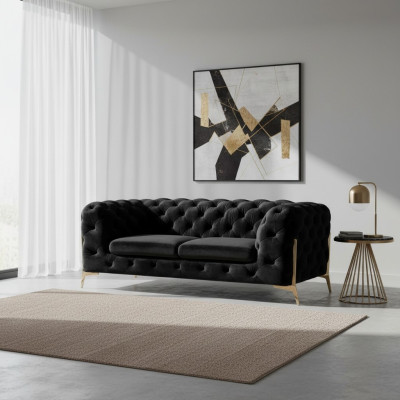 Design Chesterfield Sofa 2-miejsce do siedzenia Kanapa Aksamit Podkładka Włókienniczy Sofy Dwumiejscowe Nowa