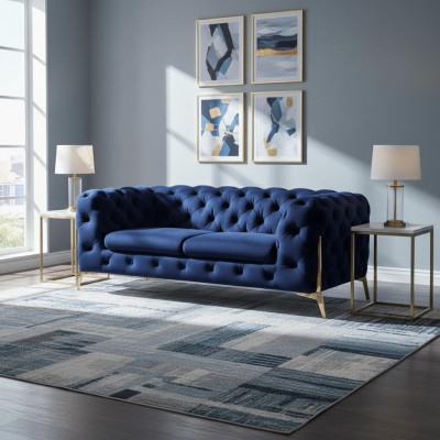 Luksusowe 2 miejsce do siedzenia Sofa Podkładka Sofa Skóra Materiał Kanapy Chesterfield Ustawić Nowe