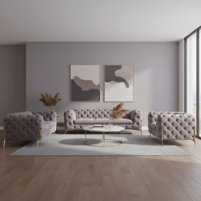 Projektant Chesterfield Zestaw sofowy Sofa Kanapa Podkładka Zestaw 321 Zestaw Siedzisko Nowy
