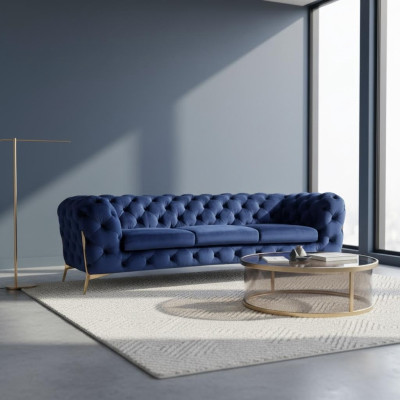 Chesterfield Zestaw sofowy Sofa Kanapa Podkładka 3 2 1 miejsce siedzące Skóra Sofy Materiał Nowość