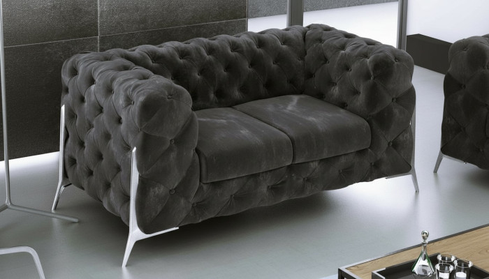 Chesterfield Couch 2 miejsce do siedzenia Podkładka Siedziba Materiał Włókienniczy Kanapy Skóra Sofy Sofa