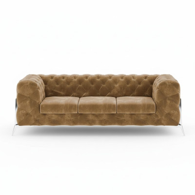 Chesterfield trzyosobowy, komfortowy, designerski pokój dzienny z 3 miejscami do siedzenia na kanapie