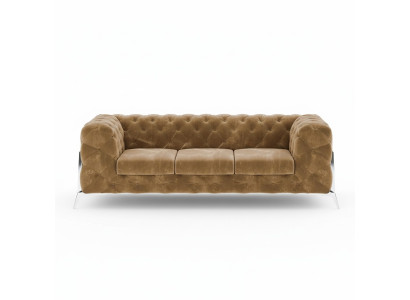 Chesterfield trzyosobowy, komfortowy, designerski pokój dzienny z 3 miejscami do siedzenia na kanapie