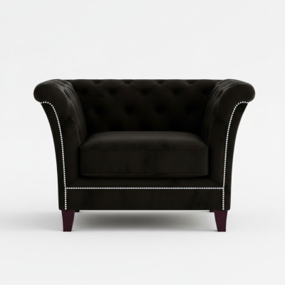 Chesterfield Fotel Couch Podkładka 1 miejsce do siedzenia Aksamit Design Couches Sofy dekoracyjne