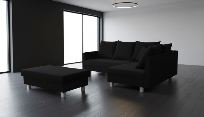 Sofa Narożnikowa kanapa L-Shape z Puff Design Sofa Narożnikowa kanapa Kanapa Podkładka Włókienniczy Sofy Nowość