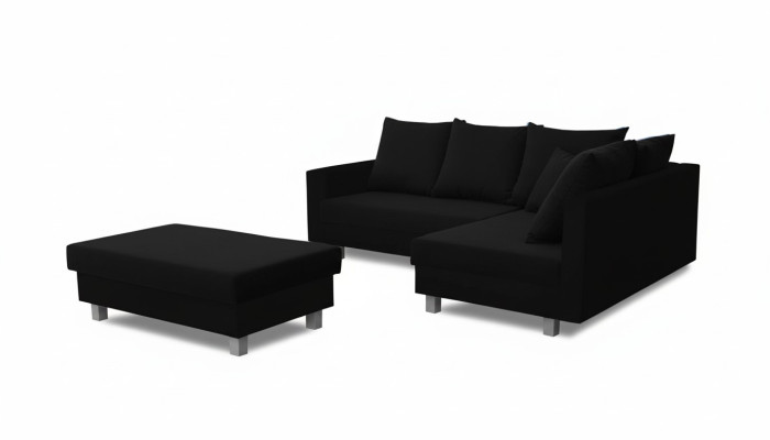 Sofa Narożnikowa kanapa L-Shape z Puff Design Sofa Narożnikowa kanapa Kanapa Podkładka Włókienniczy Sofy Nowość