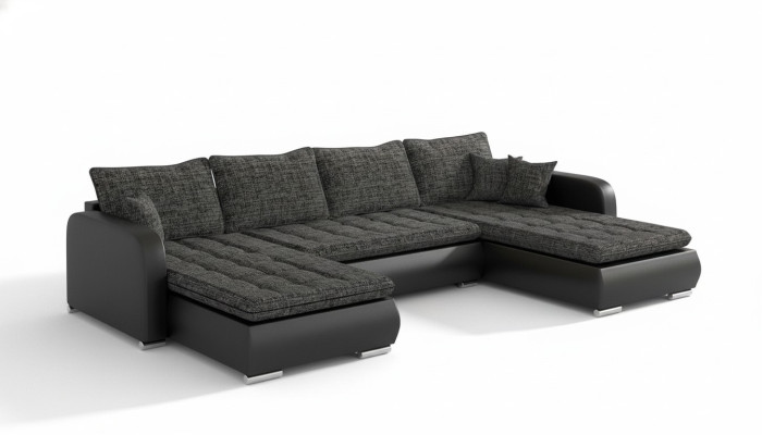 Design Narożnikowa kanapa Kształt U funkcji łóżka Sofa Skóra Włókienniczy Sofa New Żywy krajobraz