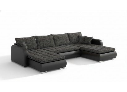 Design Narożnikowa kanapa Kształt U funkcji łóżka Sofa Skóra Włókienniczy Sofa New Żywy krajobraz