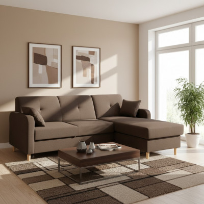 Design Narożnikowa kanapa rozkładana Funkcja łóżka kanapa Skóra Włókienniczy Podkładka sofy pudełko