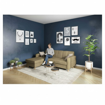 Narożnikowa kanapa Sofa w kształcie litery L Żywy krajobraz Ustawić Podkładkę Design Funkcja łóżka Modern