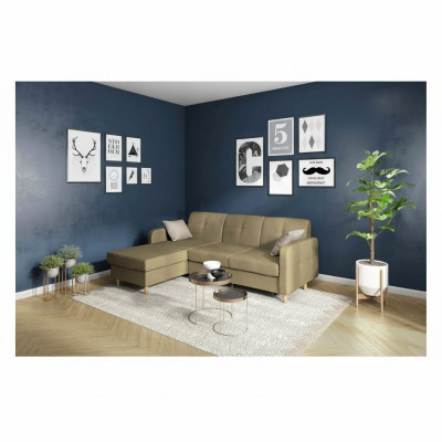 Narożnikowa kanapa Sofa w kształcie litery L Żywy krajobraz Ustawić Podkładkę Design Funkcja łóżka Modern