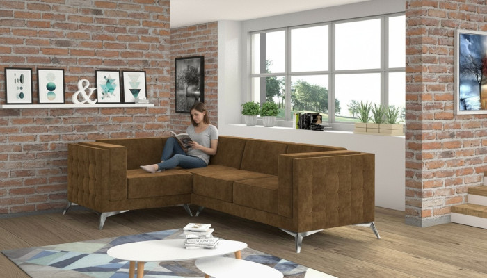 Materiał Kanapa w kształcie litery L Żywy krajobraz Narożnikowa kanapa Ustawić Sofa o nowoczesnym designie