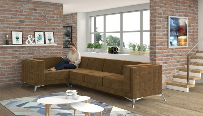 Narożnikowa kanapa Podkładka Ustawić Żywy krajobraz Sofa w kształcie litery L Designerskie kanapy