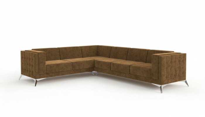 Nowoczesna kanapa materiałowa Narożnikowa w kształcie litery L Podkładka Zestaw narożny Żywy krajobrazowy Couch Sofa