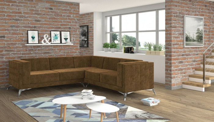 Design Narożnikowa kanapa Sofa Lform Couch Podkładka Klasyczne Kanapy Narożnik Sofy Brązowe Nowe